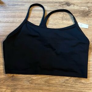 Aerie Black Fitted Crop Tank Top